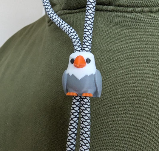 Bald Eagle Hoodie Charm | 3D Printed Hoodie Drawstring Accessory | HoodyModz