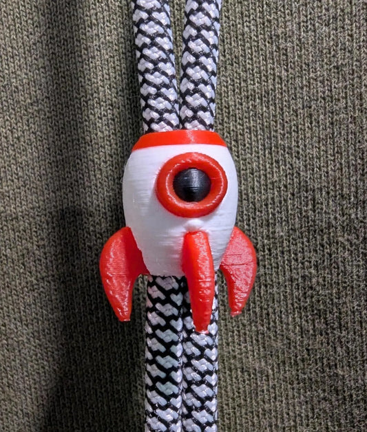 Rocket Ship Hoodie Charm | 3D Printed Hoodie Drawstring Accessory | HoodyModz