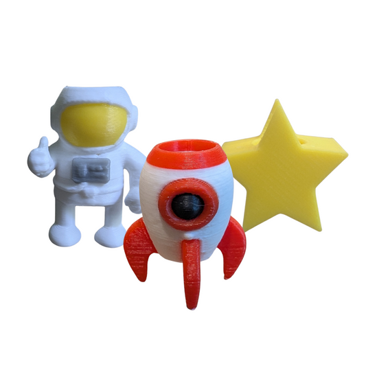 3D Printed Space Hoodie Charm 3- Pack | Astronaut, Rocket & Star Hoodie Charms | HoodyModz