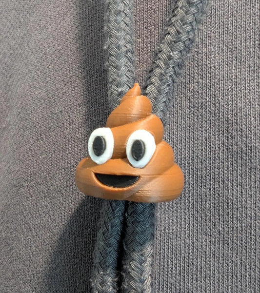 Poop Emoji Hoodie Charm | 3D Printed Hoodie Drawstring Accessory | HoodyModz