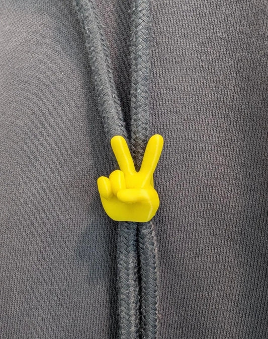 Peace Hand Emoji Hoodie Charm | 3D Printed Hoodie Drawstring Accessory | HoodyModz