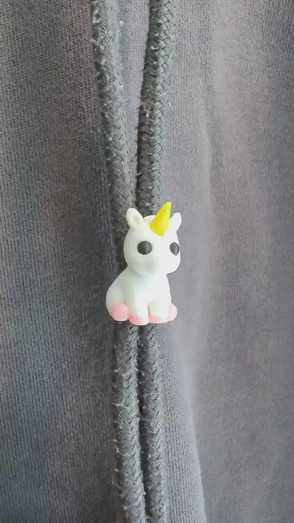 Unicorn Hoodie Charm | 3D Printed Hoodie Drawstring Accessory | HoodyModz
