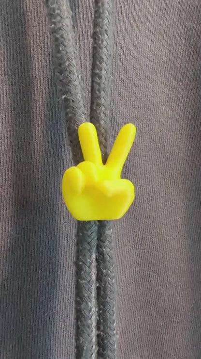 Peace Hand Emoji Hoodie Charm | 3D Printed Hoodie Drawstring Accessory | HoodyModz